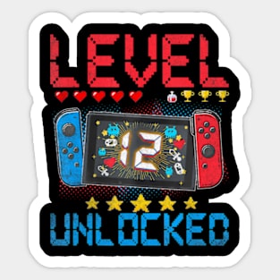 Level 12 Video 12th Birthday 12 Year Old Sticker